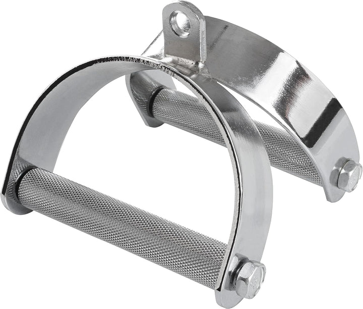 Maner in tip V, rotativ, suprafata de prindere zimtata, otel, cromat ScSports