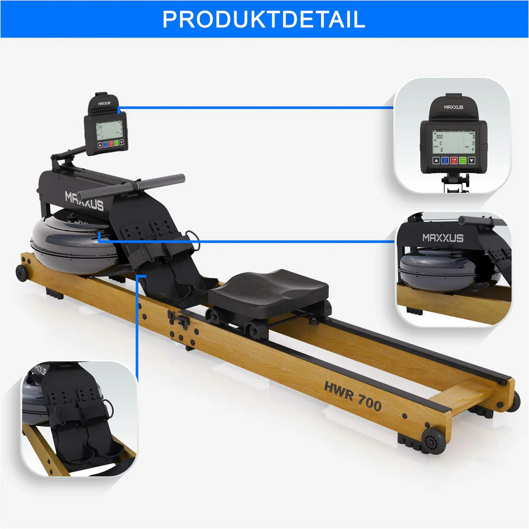 Aparat de vâslit, MAXXUS, pliabil, din lemn masiv de fag