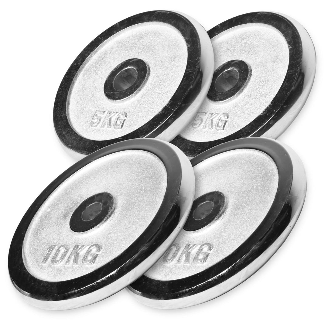 Set discuri cromate, 30 kg, 2x 5 KG, 2x 10 KG - Gorilla Sports Ro