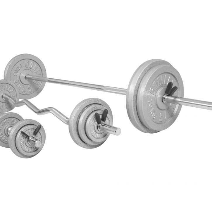Set complet de blocare, cu arc, din fonta, 108 kg Gorilla Sports