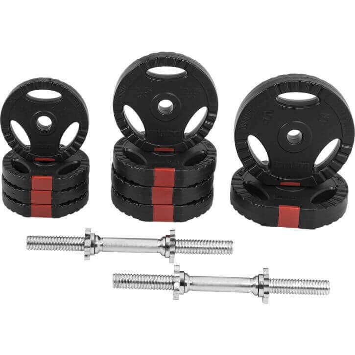 Set gantere din plastic cu grip 30 kg - Gorilla Sports Ro