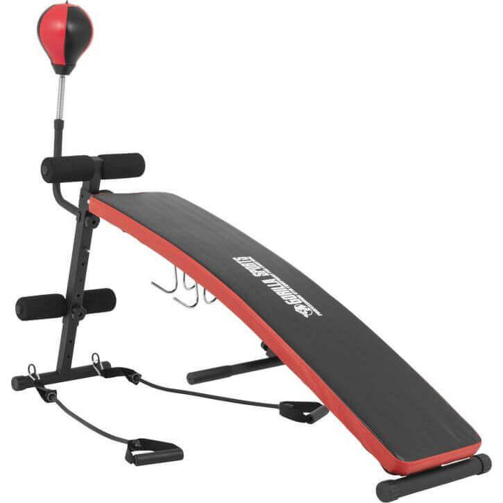 Bancă înclinată pentru abdomene, reglabilă cu sac de box integrat - Gorilla Sports Ro